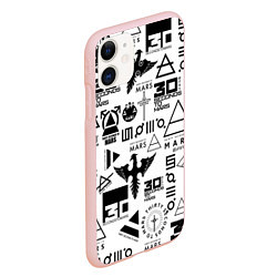 Чехол iPhone 11 матовый 30 Seconds to Mars паттерн, цвет: 3D-светло-розовый — фото 2
