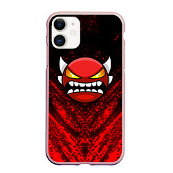 Чехол iPhone 11 матовый Игра Геометри Дэш Geometry Dash Game, цвет: 3D-светло-розовый
