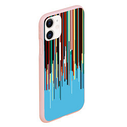 Чехол iPhone 11 матовый Glitch pattern 2087, цвет: 3D-светло-розовый — фото 2