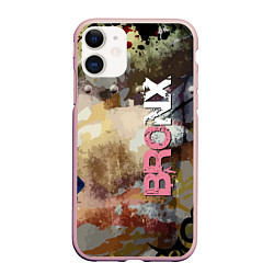 Чехол iPhone 11 матовый Bronx Fashion pattern, цвет: 3D-светло-розовый