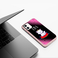 Чехол iPhone 11 матовый Ева КОШКА Минимализм, цвет: 3D-светло-розовый — фото 2