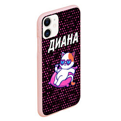 Чехол iPhone 11 матовый Диана КОШЕЧКА Звезды, цвет: 3D-светло-розовый — фото 2