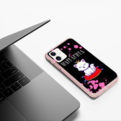 Чехол iPhone 11 матовый Маргарита КОШКА Брызги, цвет: 3D-светло-розовый — фото 2
