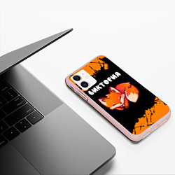 Чехол iPhone 11 матовый Виктория ЛИСИЧКА Брызги, цвет: 3D-светло-розовый — фото 2