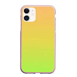 Чехол iPhone 11 матовый GRADIEND YELLOW-GREEN, цвет: 3D-светло-розовый