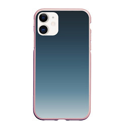 Чехол iPhone 11 матовый GRADIENT shades of blue, цвет: 3D-светло-розовый