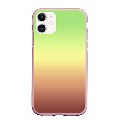 Чехол iPhone 11 матовый Градиент Фисташки Gradient, цвет: 3D-светло-розовый