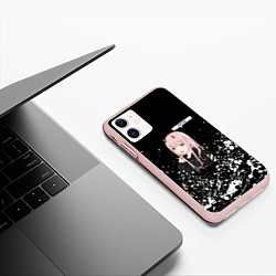 Чехол iPhone 11 матовый ZERO TWO DARLING, цвет: 3D-светло-розовый — фото 2