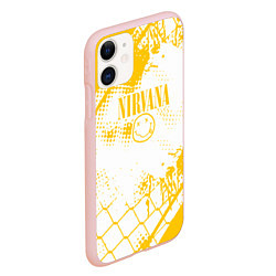 Чехол iPhone 11 матовый Nirvana - нирвана смайл, цвет: 3D-светло-розовый — фото 2