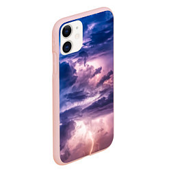 Чехол iPhone 11 матовый Stormy sky, цвет: 3D-светло-розовый — фото 2