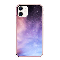 Чехол iPhone 11 матовый Cosmic gradient, цвет: 3D-светло-розовый