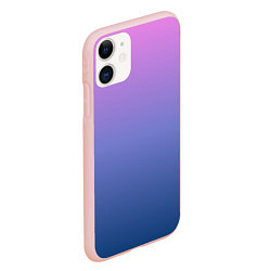 Чехол iPhone 11 матовый PINK-BLUE GRADIENT ГРАДИЕНТ, цвет: 3D-светло-розовый — фото 2