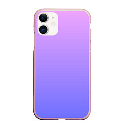 Чехол iPhone 11 матовый PINK-PURPLE GRADIENT ГРАДИЕНТ РОЗОВО-ФИОЛЕТОВЫЙ, цвет: 3D-светло-розовый