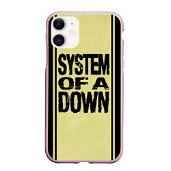 Чехол iPhone 11 матовый System of a Down: 5 Album Bundle, цвет: 3D-светло-розовый