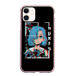 Чехол iPhone 11 матовый Love Anime Girl Flowers, цвет: 3D-светло-розовый