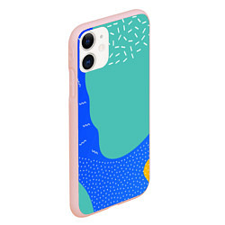 Чехол iPhone 11 матовый Geometry collor, цвет: 3D-светло-розовый — фото 2