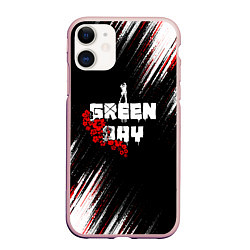 Чехол iPhone 11 матовый Green day - абстракция, цвет: 3D-светло-розовый