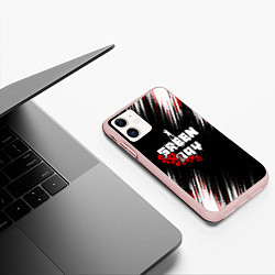 Чехол iPhone 11 матовый Green day - абстракция, цвет: 3D-светло-розовый — фото 2