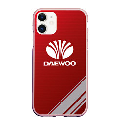 Чехол iPhone 11 матовый Daewoo - sport, цвет: 3D-светло-розовый