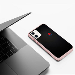 Чехол iPhone 11 матовый Suzuki - карбон, цвет: 3D-светло-розовый — фото 2