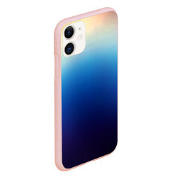 Чехол iPhone 11 матовый Blue gradient colors, цвет: 3D-светло-розовый — фото 2