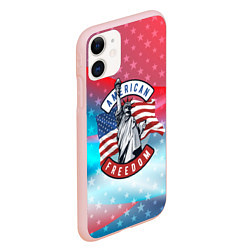 Чехол iPhone 11 матовый American freedom, цвет: 3D-светло-розовый — фото 2