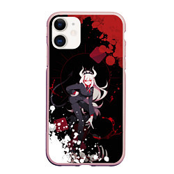 Чехол iPhone 11 матовый Helltaker Lucifer арт краска, цвет: 3D-светло-розовый