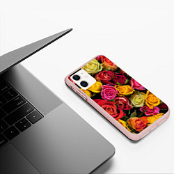 Чехол iPhone 11 матовый Ассорти из роз, цвет: 3D-светло-розовый — фото 2
