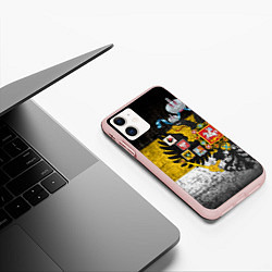Чехол iPhone 11 матовый Имперский флаг, цвет: 3D-светло-розовый — фото 2