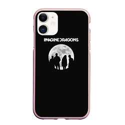Чехол iPhone 11 матовый Imagine Dragons: Moon, цвет: 3D-светло-розовый