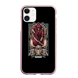 Чехол iPhone 11 матовый Стрелец, цвет: 3D-светло-розовый