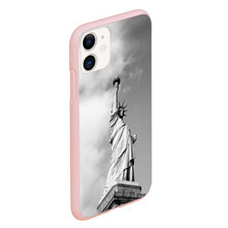 Чехол iPhone 11 матовый Статуя Свободы, цвет: 3D-светло-розовый — фото 2