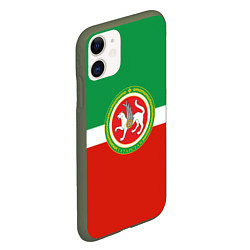 Чехол iPhone 11 матовый Татарстан: флаг, цвет: 3D-темно-зеленый — фото 2