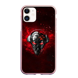 Чехол iPhone 11 матовый Pirate Station: Blood Face, цвет: 3D-светло-розовый