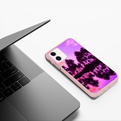 Чехол iPhone 11 матовый Hawaii dream, цвет: 3D-светло-розовый — фото 2