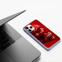 Чехол iPhone 11 Pro матовый Красный череп, цвет: 3D-светло-сиреневый — фото 2