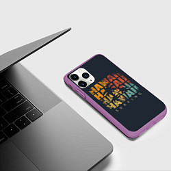 Чехол iPhone 11 Pro матовый Hawaii Surfing, цвет: 3D-фиолетовый — фото 2