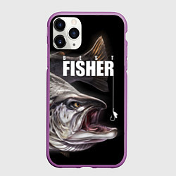 Чехол iPhone 11 Pro матовый Лучший рыбак, цвет: 3D-фиолетовый