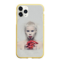 Чехол iPhone 11 Pro матовый Die Antwoord: Blooded Heart, цвет: 3D-желтый