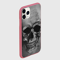 Чехол iPhone 11 Pro матовый Череп, цвет: 3D-малиновый — фото 2