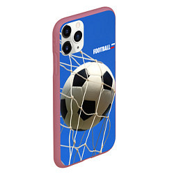 Чехол iPhone 11 Pro матовый Футбол - гол, цвет: 3D-малиновый — фото 2