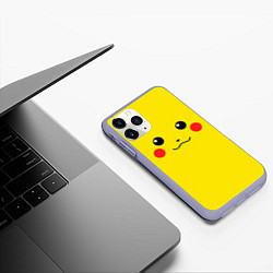 Чехол iPhone 11 Pro матовый Happy Pikachu, цвет: 3D-светло-сиреневый — фото 2