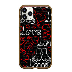 Чехол iPhone 11 Pro матовый Meow Love