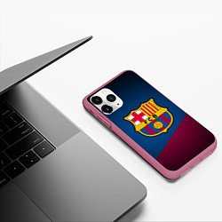 Чехол iPhone 11 Pro матовый FCB Barcelona, цвет: 3D-малиновый — фото 2