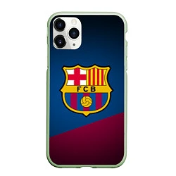 Чехол iPhone 11 Pro матовый FCB Barcelona, цвет: 3D-салатовый
