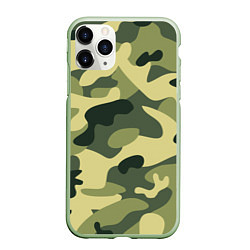 Чехол iPhone 11 Pro матовый Камуфляж: зеленый/хаки, цвет: 3D-салатовый