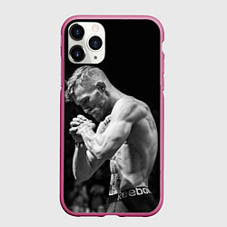 Чехол iPhone 11 Pro матовый Conor McGregor: Mono, цвет: 3D-малиновый