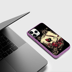 Чехол iPhone 11 Pro матовый Карты дьявола, цвет: 3D-фиолетовый — фото 2