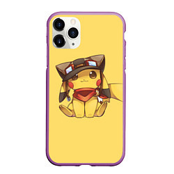 Чехол iPhone 11 Pro матовый Pikachu, цвет: 3D-фиолетовый