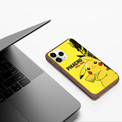Чехол iPhone 11 Pro матовый Pikachu Pika Pika, цвет: 3D-коричневый — фото 2